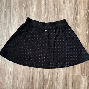 tek gear Black Dot-Print Skater Skirt No Shorts underneath